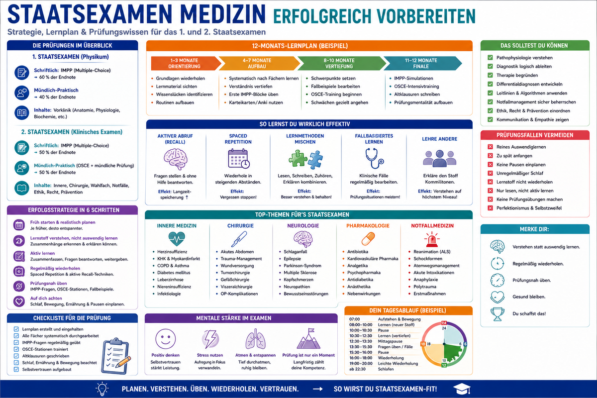 Physikum Vorbereitung, 1. Staatsexamen Medizin, IMPP, Medizinstudium Lernplan, Physikum bestehen, Staatsexamen Medizin