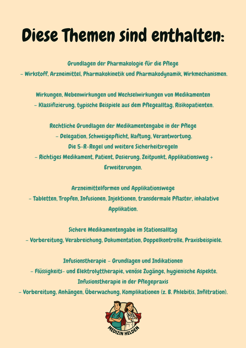 Medikamente, Infusionen und pflegerisches Pharmakologiewissen – Dein verlässlicher Begleiter durch Ausbildung und Klinikalltag Bild 2