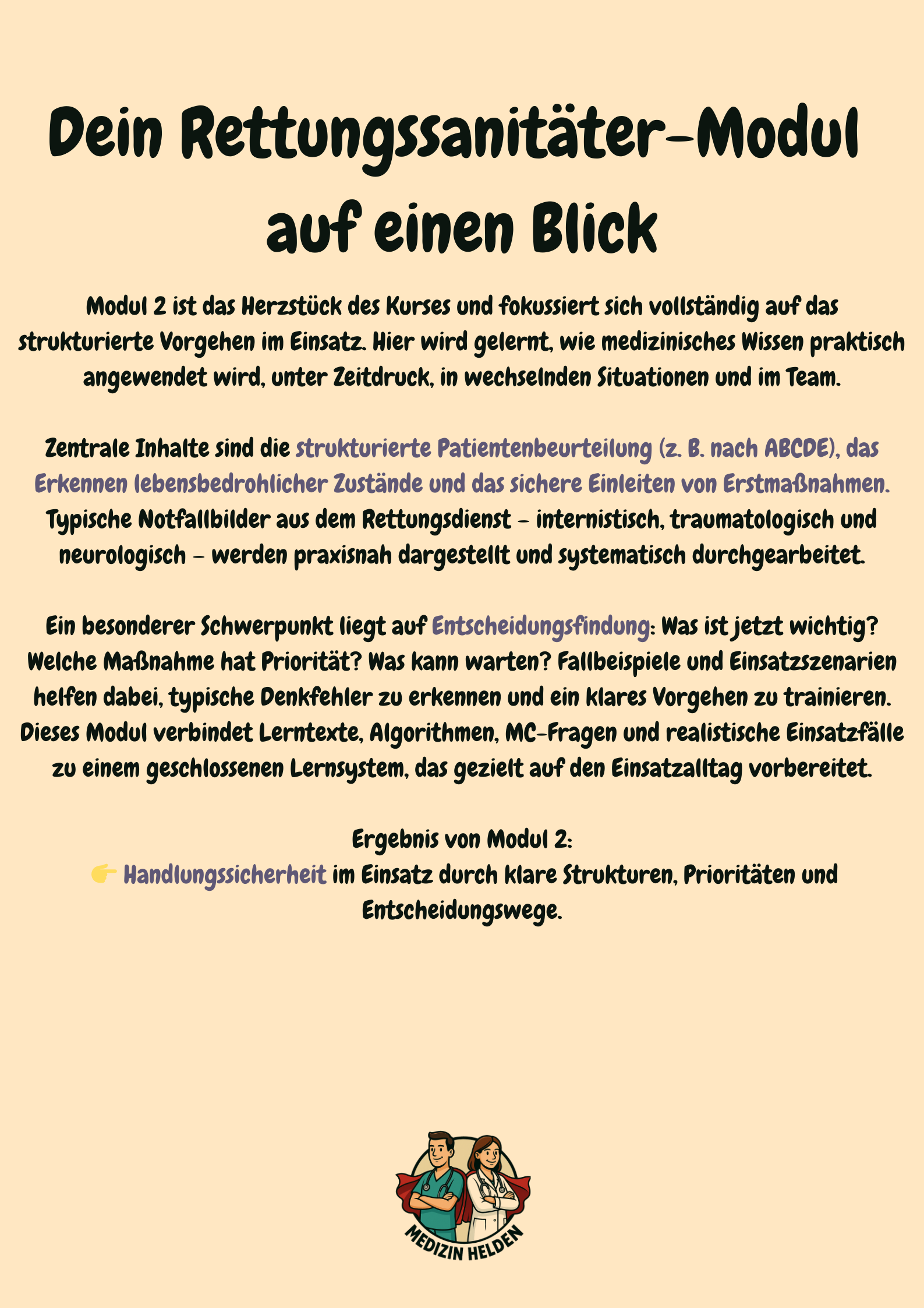 Modul 2: Notfallmedizin & Einsatzlehre für Rettungssanitäter – strukturiert handeln im Einsatz