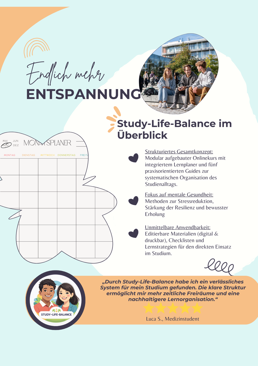 Study-Life-Balance - Der komplette Online-Kurs mit Planer, Guides zu mehr Work-Life-Balance & Vorlagen – Vorschau 2