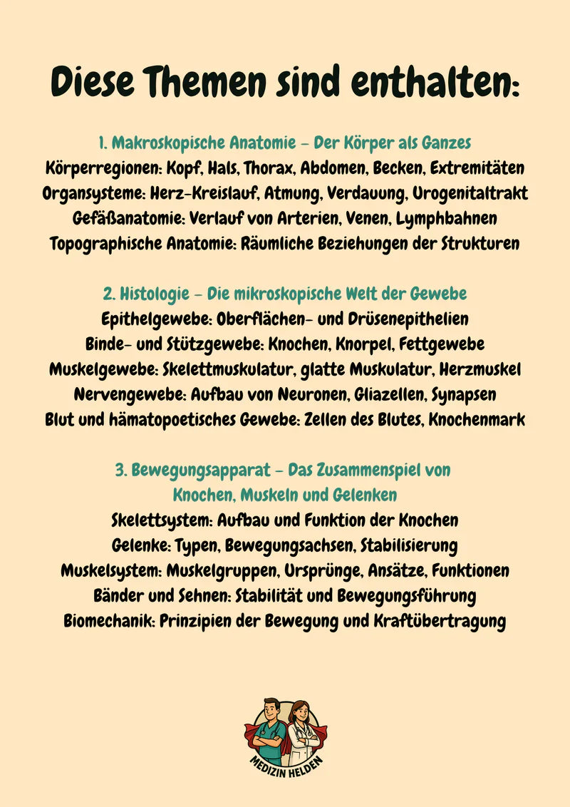 Anatomie Komplettkurs Zahnmedizin – Bewegungsapparat, Innere Organe & Neuroanatomie
