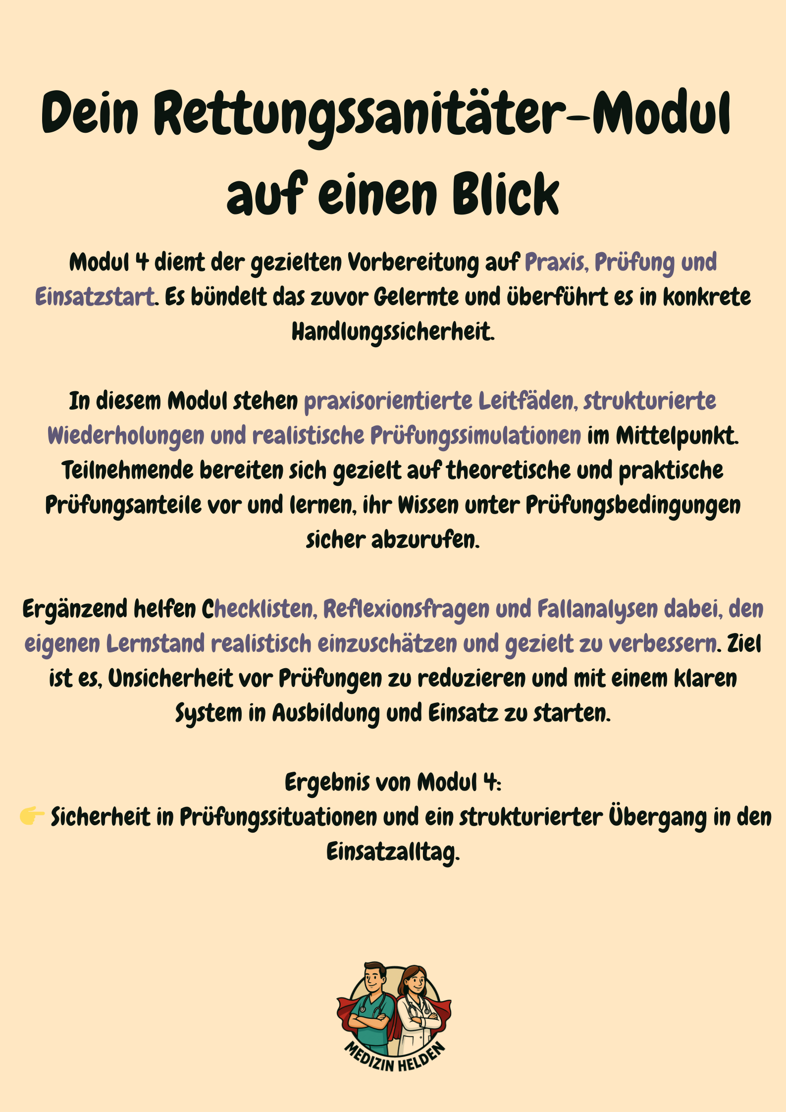 Modul 4: Praxis & Prüfungsvorbereitung für Rettungssanitäter – sicher in Prüfung und Einsatz starten
