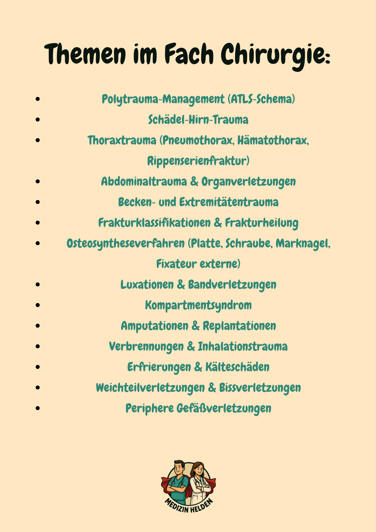 Chirurgie - Klinische Fälle & Fakten für das Medizinstudium