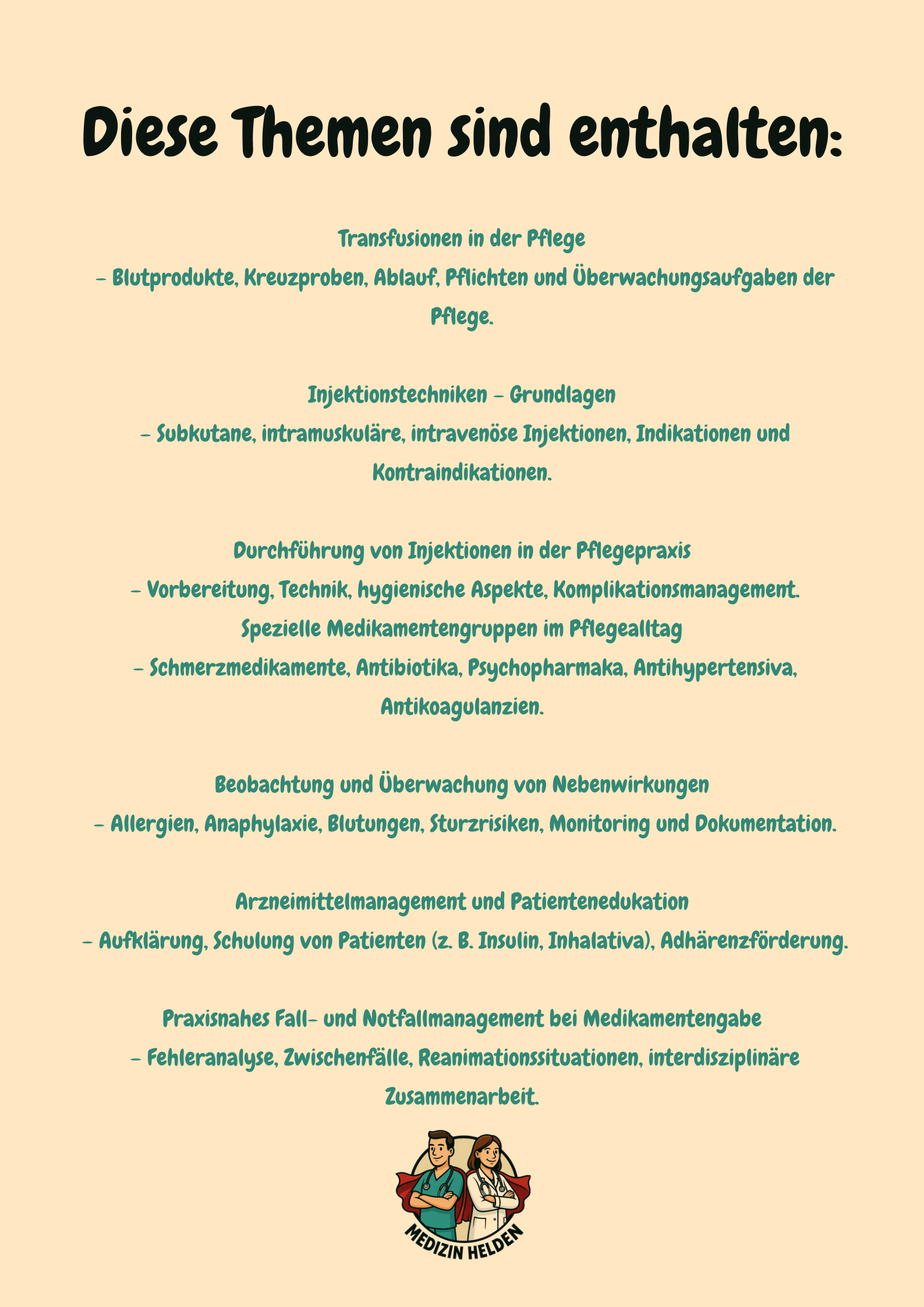 Medikamente, Infusionen und pflegerisches Pharmakologiewissen – Dein verlässlicher Begleiter durch Ausbildung und Klinikalltag
