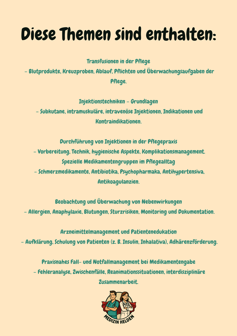 Medikamente, Infusionen und pflegerisches Pharmakologiewissen – Dein verlässlicher Begleiter durch Ausbildung und Klinikalltag Bild 3