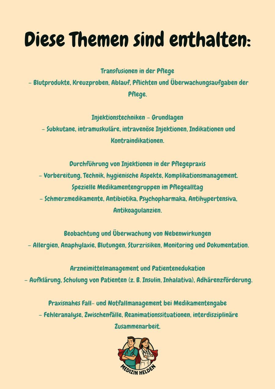 Medikamente, Infusionen und pflegerisches Pharmakologiewissen – Dein verlässlicher Begleiter durch Ausbildung und Klinikalltag – Vorschau 3