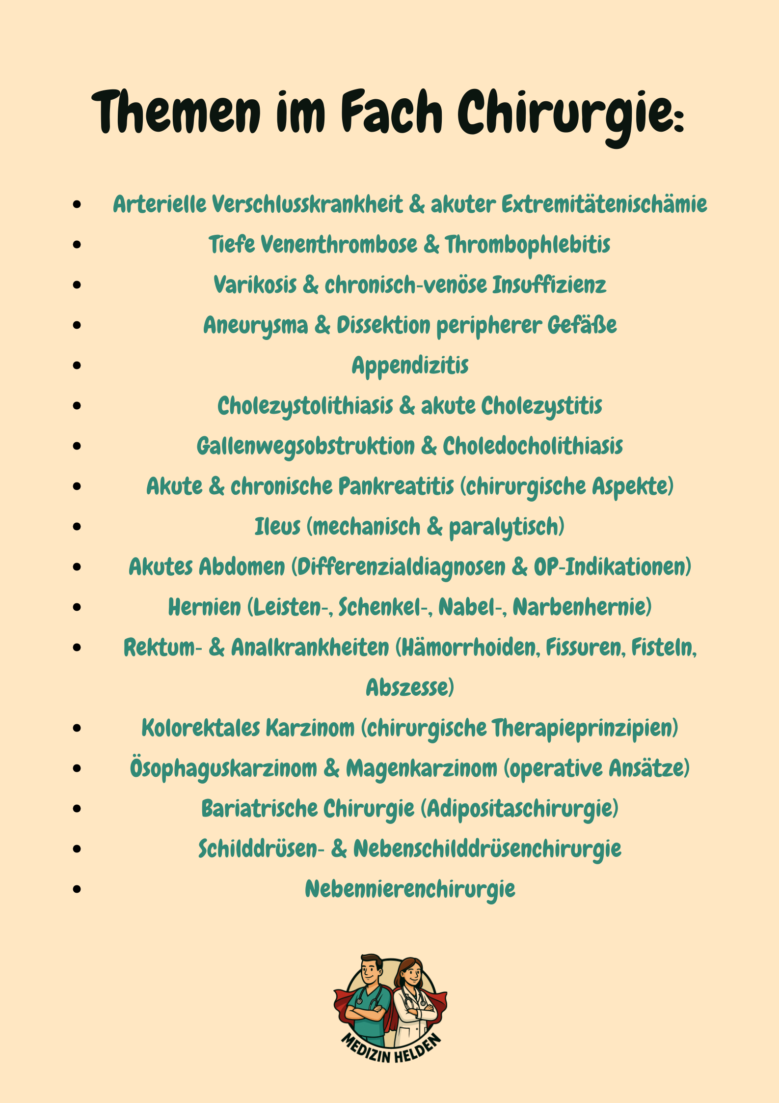 Chirurgie - Klinische Fälle & Fakten für das Medizinstudium