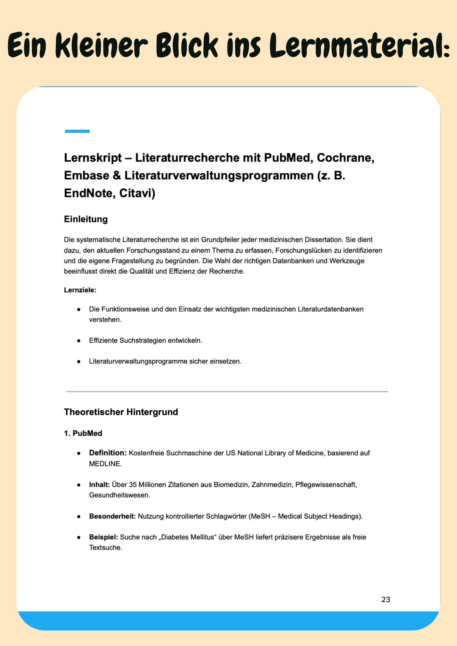 Wie schreibe ich eine Doktorarbeit? (Leitfaden für Medizinstudierende) Großansicht 5