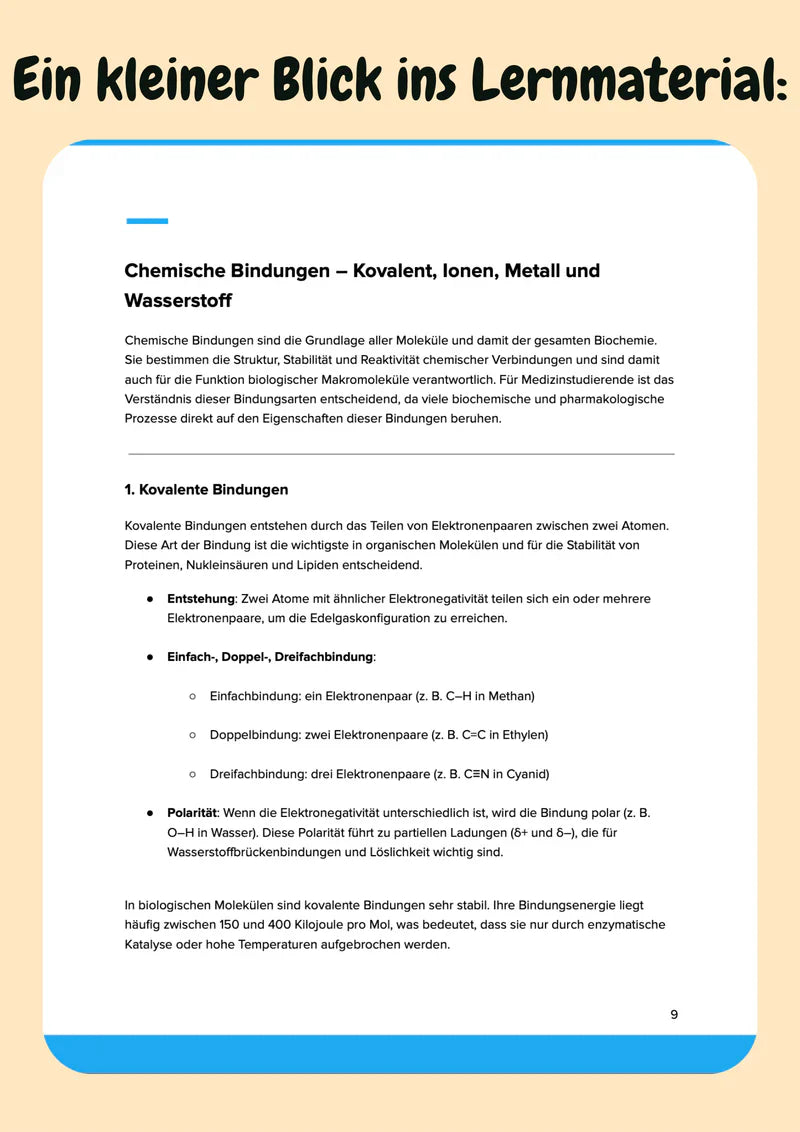Chemie-Komplettkurs Zahnmedizin – Sicher durchs Z1