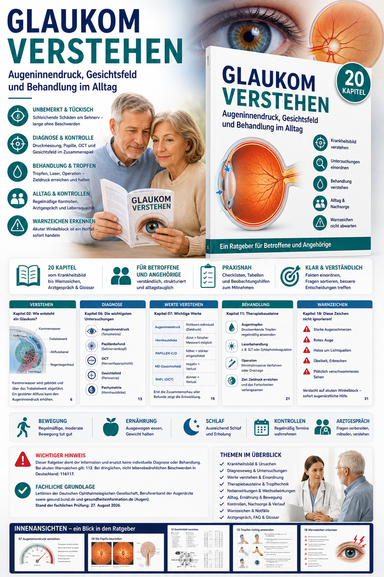 Glaukom verstehen – Augeninnendruck, Gesichtsfeld und Behandlung im Alltag