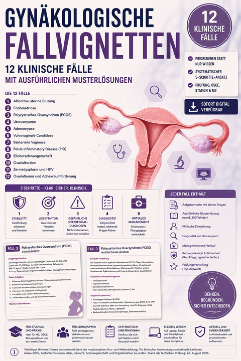 Gynäkologische Fallvignetten – 12 klinische Fälle mit ausführlichen Musterlösungen