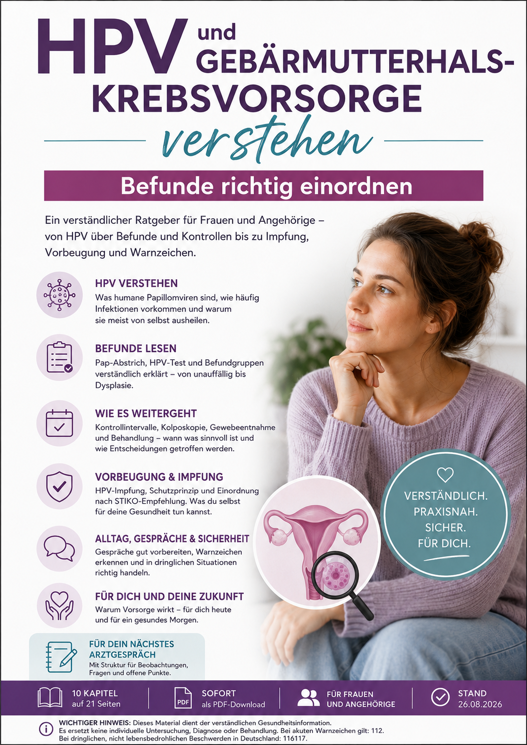 HPV und Gebärmutterhalskrebsvorsorge verstehen – Befunde richtig einordnen