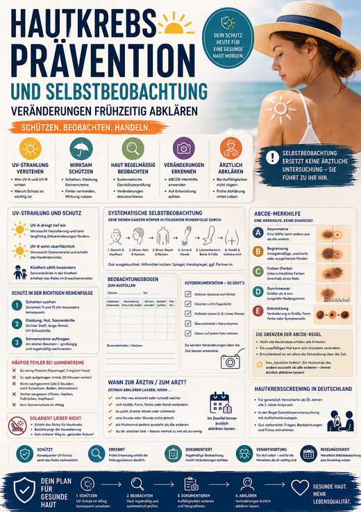 Hautkrebsprävention und Selbstbeobachtung – Veränderungen frühzeitig abklären