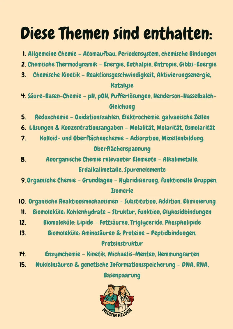 Chemie-Komplettkurs Zahnmedizin – Sicher durchs Z1