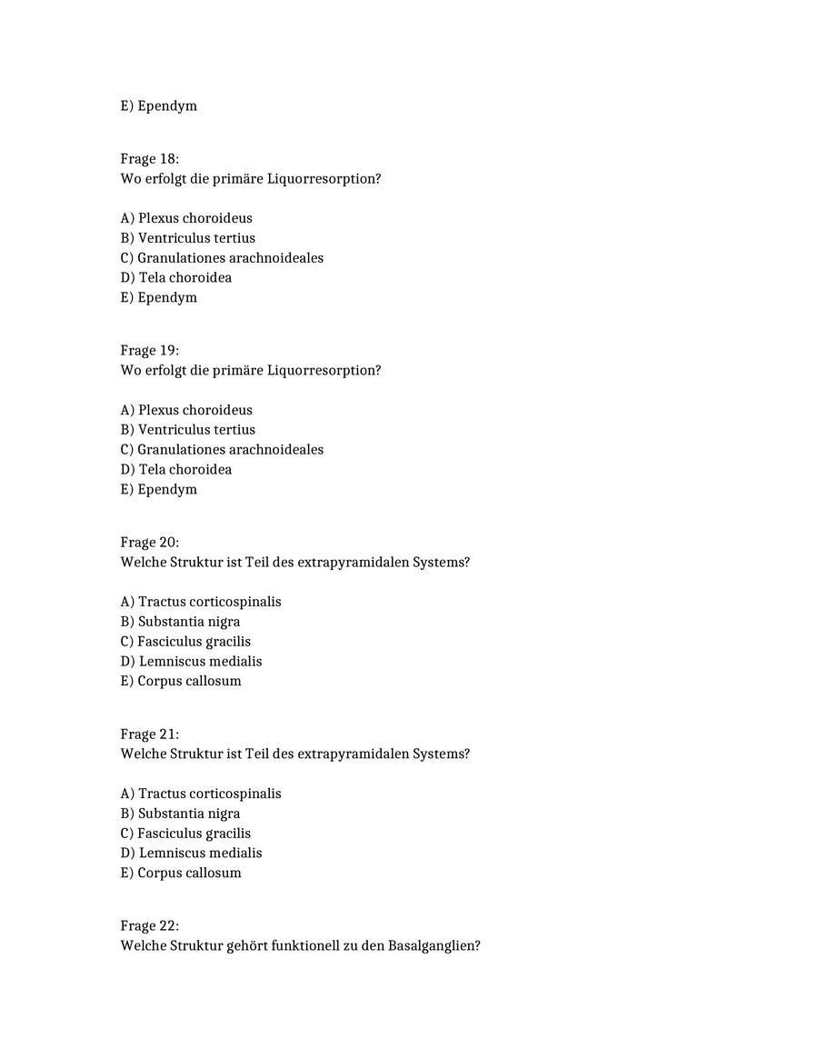 Anatomie sicher bestehen: 250 prüfungsnahe MC-Fragen für das Physikum – Vorschau 6
