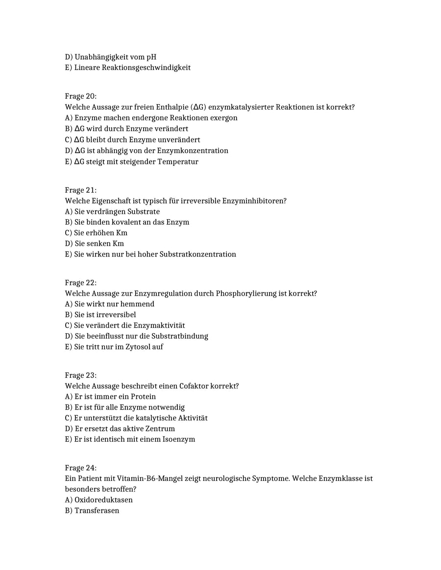 Biochemie wie im Examen: 250 MC-Fragen zur realistischen Prüfungssimulation – Vorschau 6