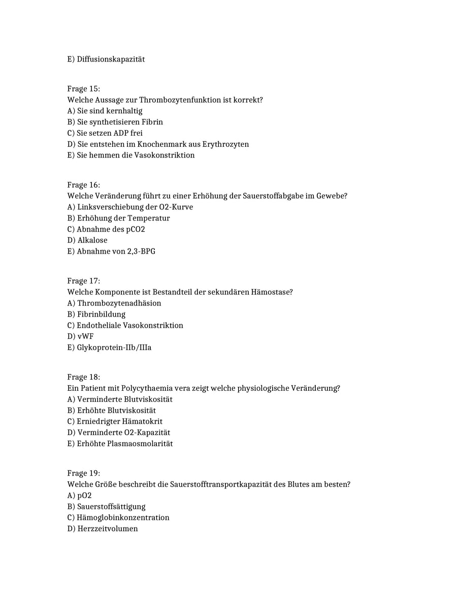250 Physiologie-MC-Fragen fürs Physikum – Prüfungs-Simulation für das 1. Staatsexamen Medizin – Vorschau 5