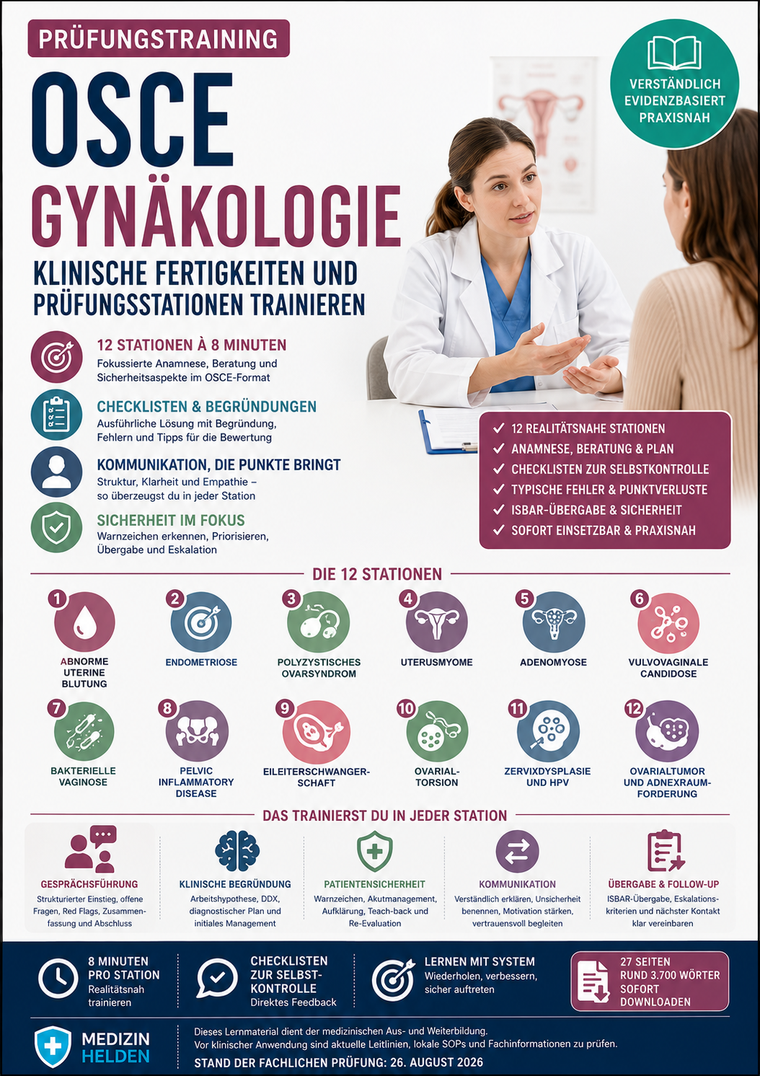 OSCE Gynäkologie – klinische Fertigkeiten und Prüfungsstationen trainieren