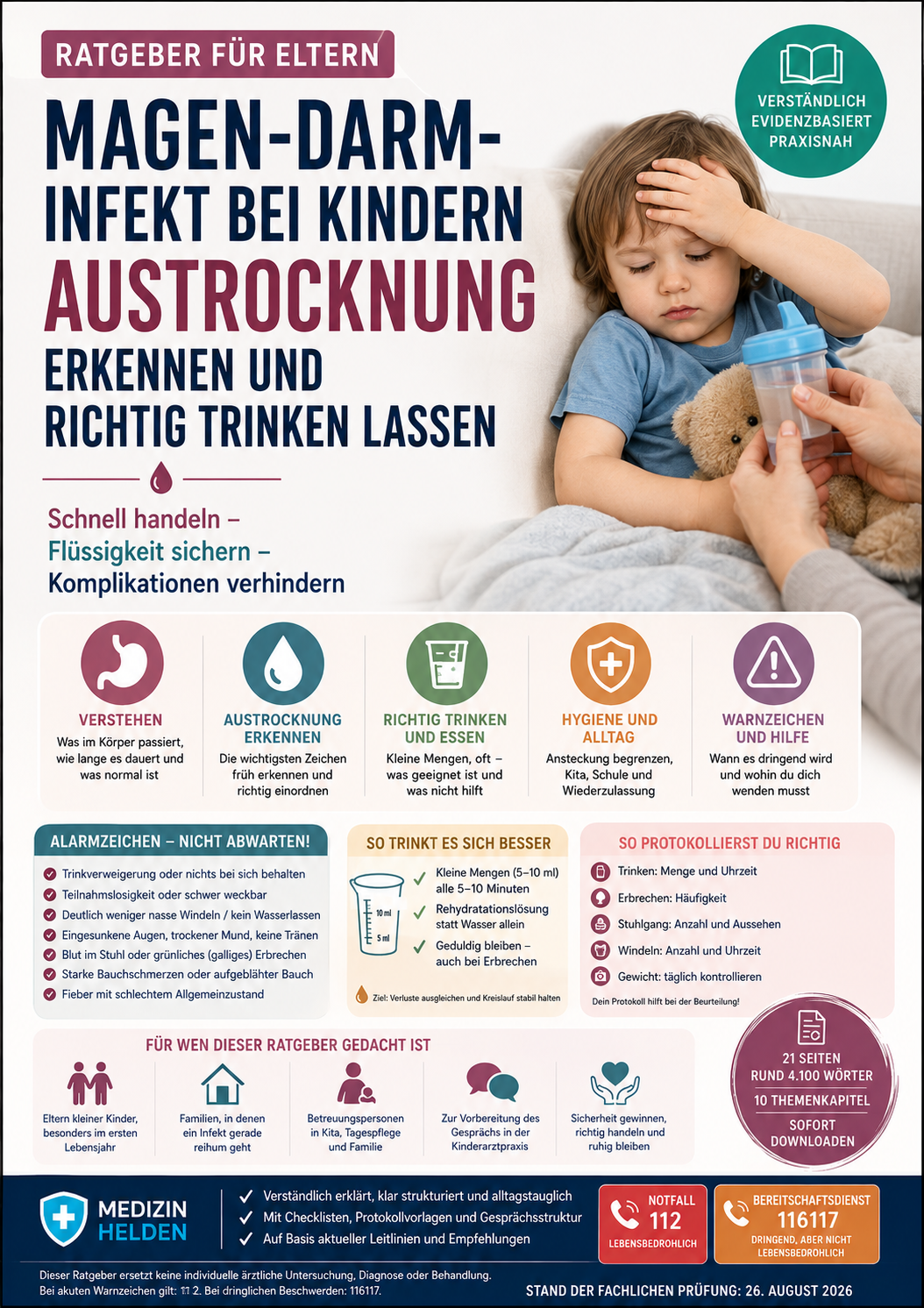 Magen-Darm-Infekt bei Kindern – Austrocknung erkennen und richtig trinken lassen