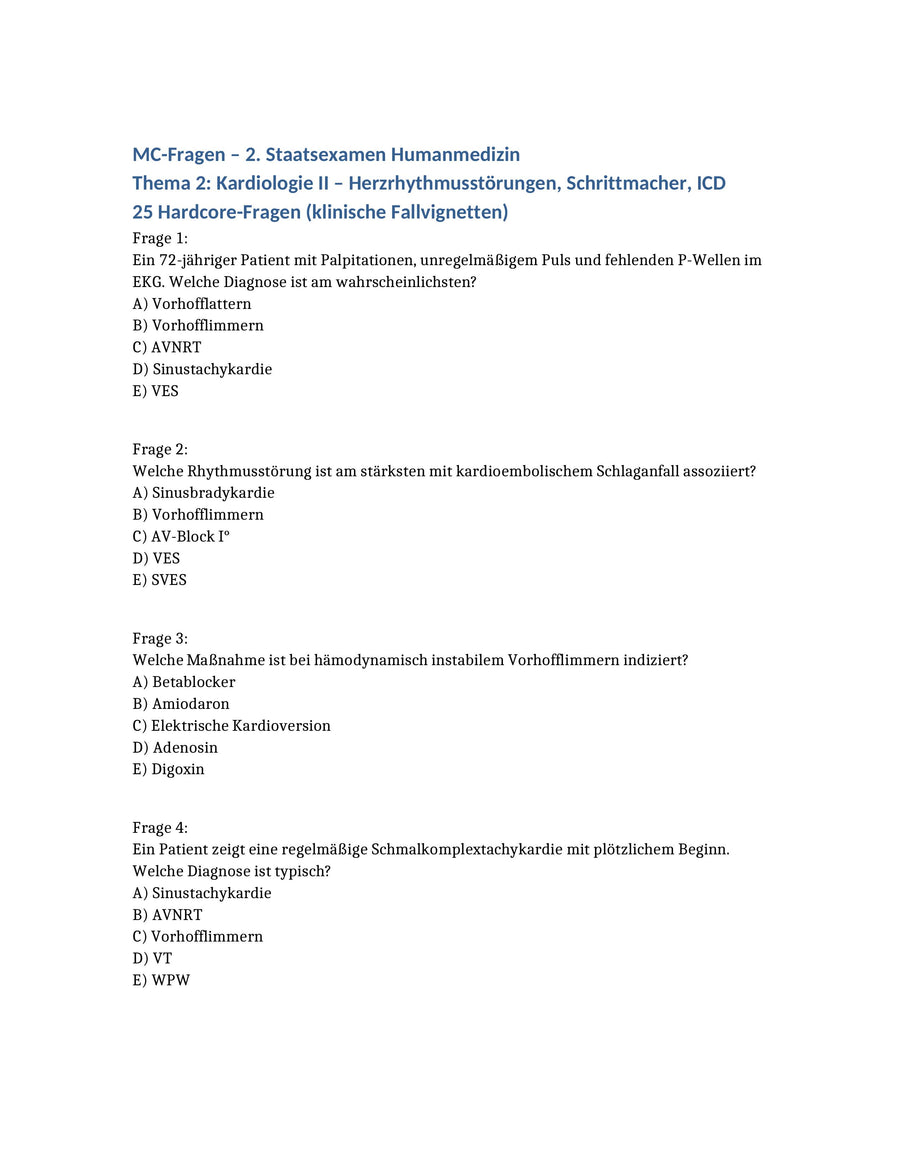 Das komplette 2. Staatsexamen in einer Simulation: 1000 MC-Fragen auf Examensniveau – Vorschau 5