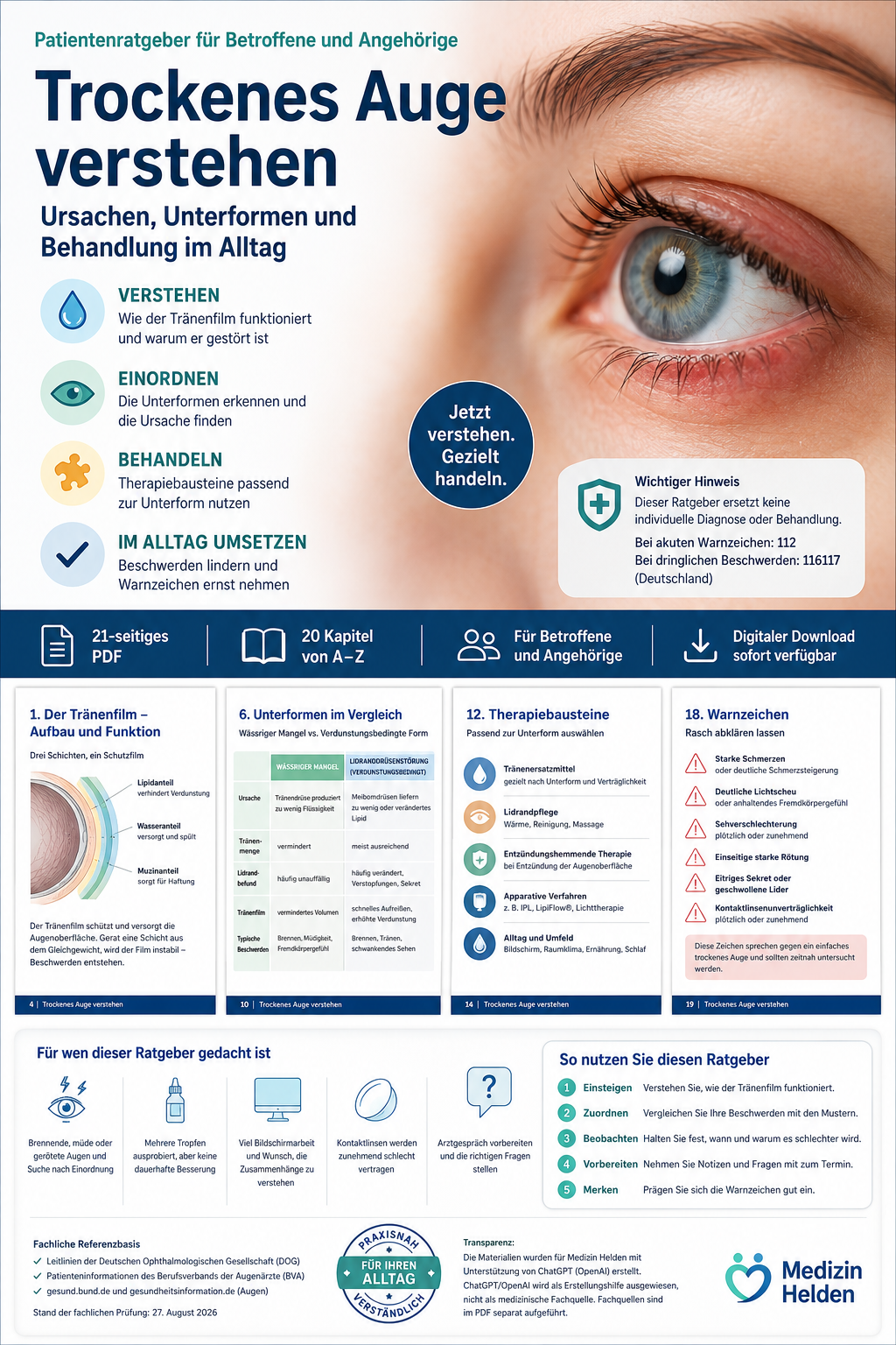 Trockenes Auge verstehen – Ursachen, Unterformen und Behandlung im Alltag