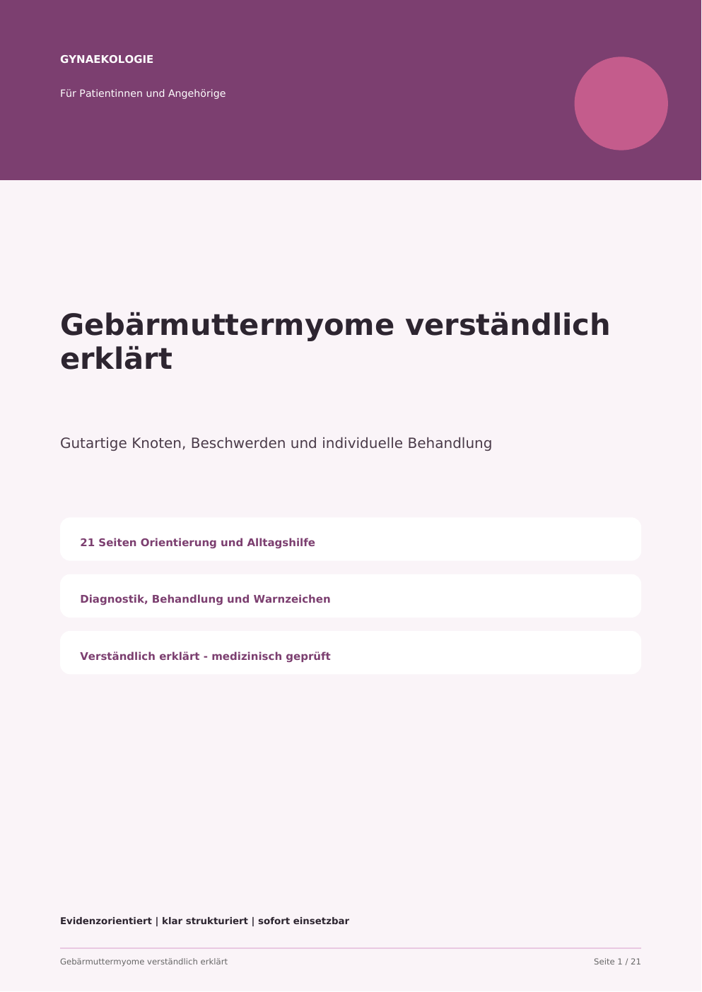 Gebärmuttermyome verstehen – Beschwerden, Diagnostik und Behandlungswege