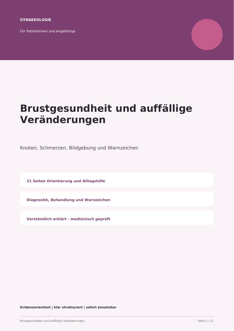 Brustgesundheit verstehen – Veränderungen erkennen und abklären lassen