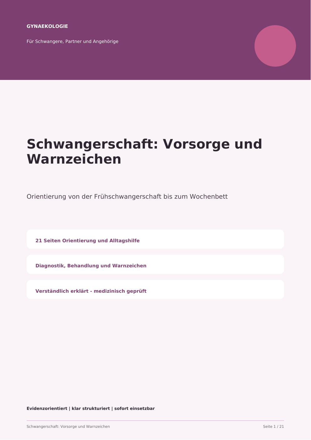 Schwangerschaft verstehen – Vorsorge, Beschwerden und Warnzeichen